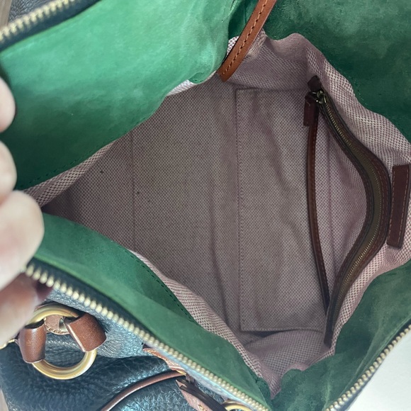 Dooney & Bourke Pebble Grain Large Satchel - Black and Tan - Picture 9 of 10